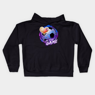 Soccer - Hearts In The Game - Dirty Blue Kids Hoodie